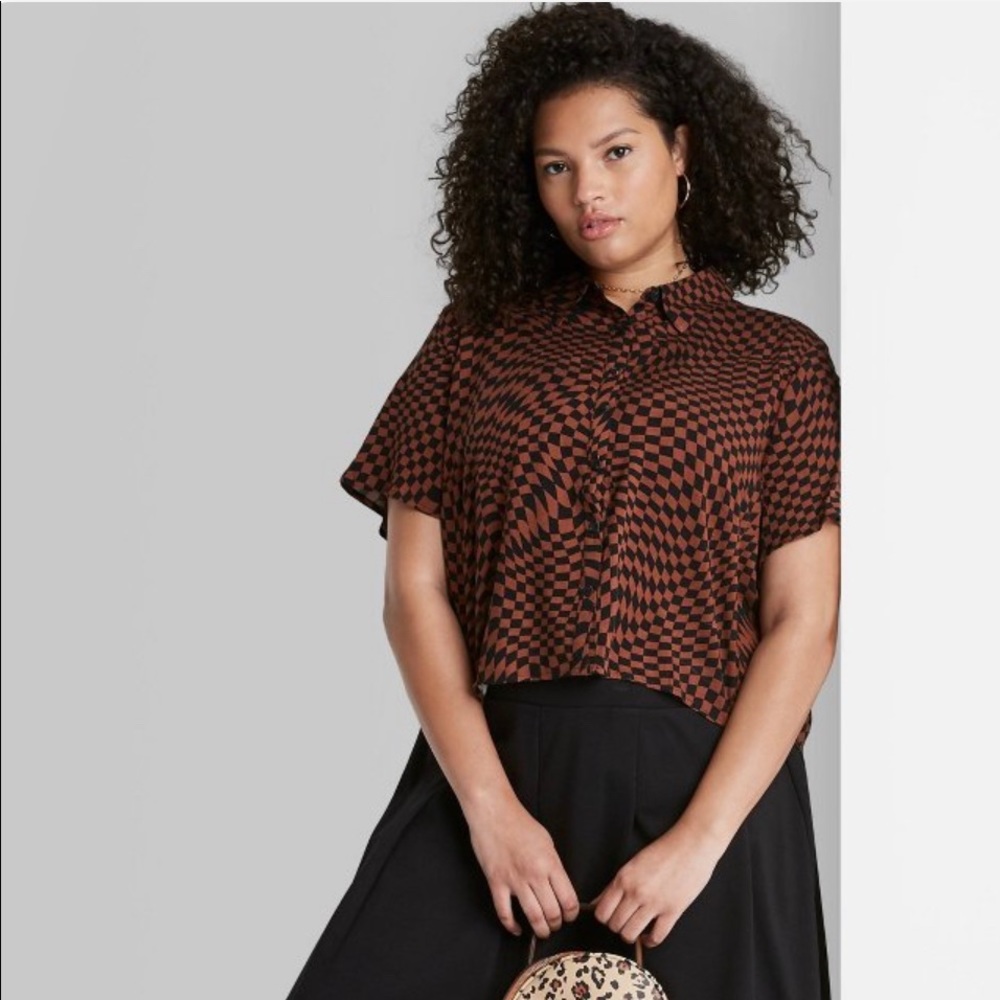 COPY - Button Down Checkered Top